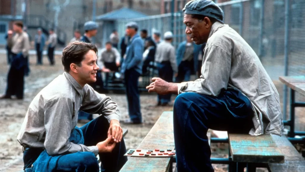 Tim Robbins and Morgan Freeman in The Shawshank Redemption.